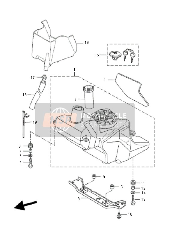 Yamaha VP125 X-CITY 2011 Fuel Tank for a 2011 Yamaha VP125 X-CITY